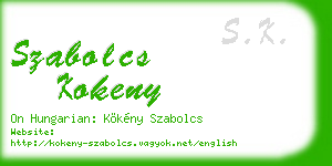 szabolcs kokeny business card